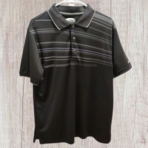 Grand Slam‎ Mens Polo Shirt Large Black Short Sleeve Stretch